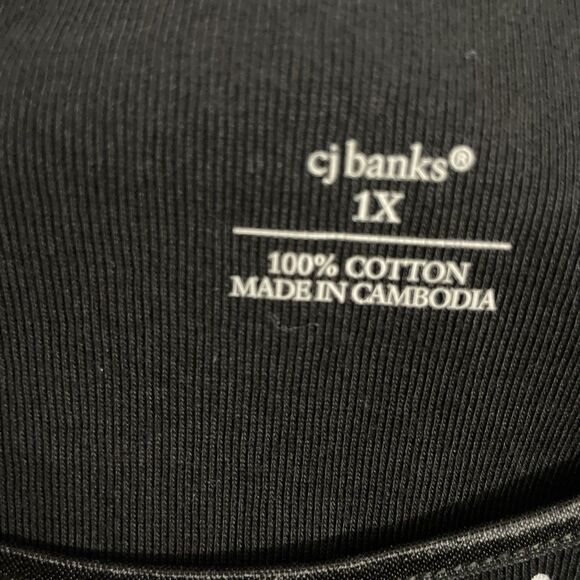 CJ Banks Women’s 1X Black White Polka Dot Long Sleeve Top NWT - Picture 6 of 11